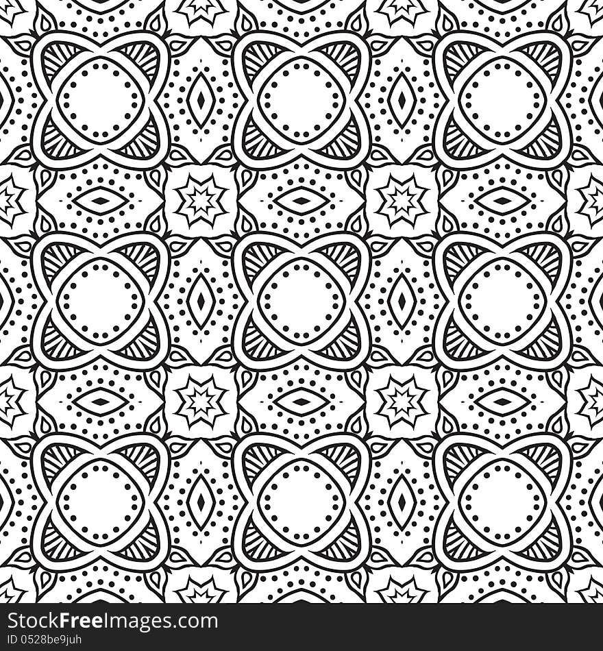 Hand drawn floral pattern with thick black line, website backdrop, holiday wrapping or luxury wedding invitation, eastern moroccan motifs. Hand drawn floral pattern with thick black line, website backdrop, holiday wrapping or luxury wedding invitation, eastern moroccan motifs