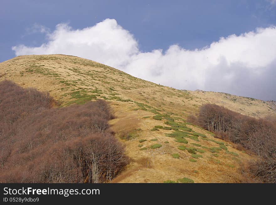 On the ridge to the hut Echo, Bulgaria