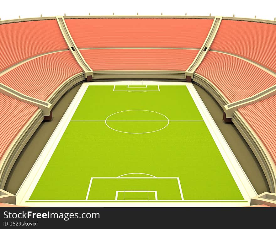 3d model of soccer stadium  on white