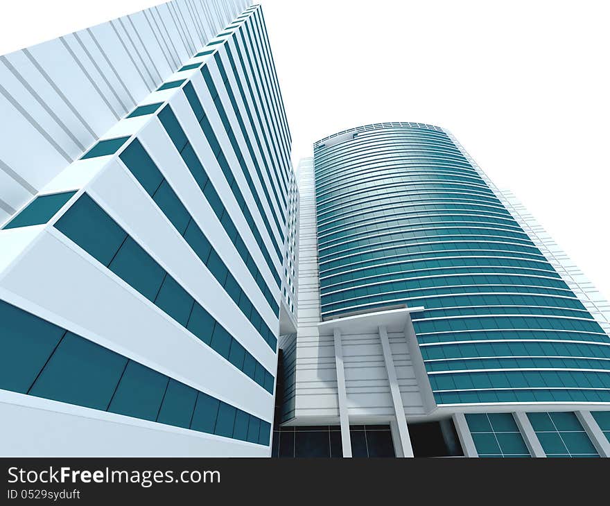 Modern building architectural elements, high resolution 3d render