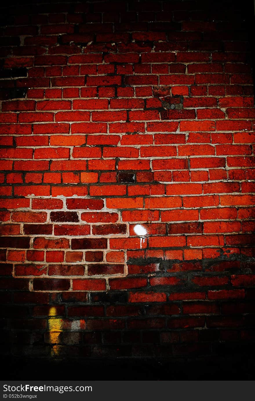 Underground brick wall on original street level of Old Sacramento. Underground brick wall on original street level of Old Sacramento