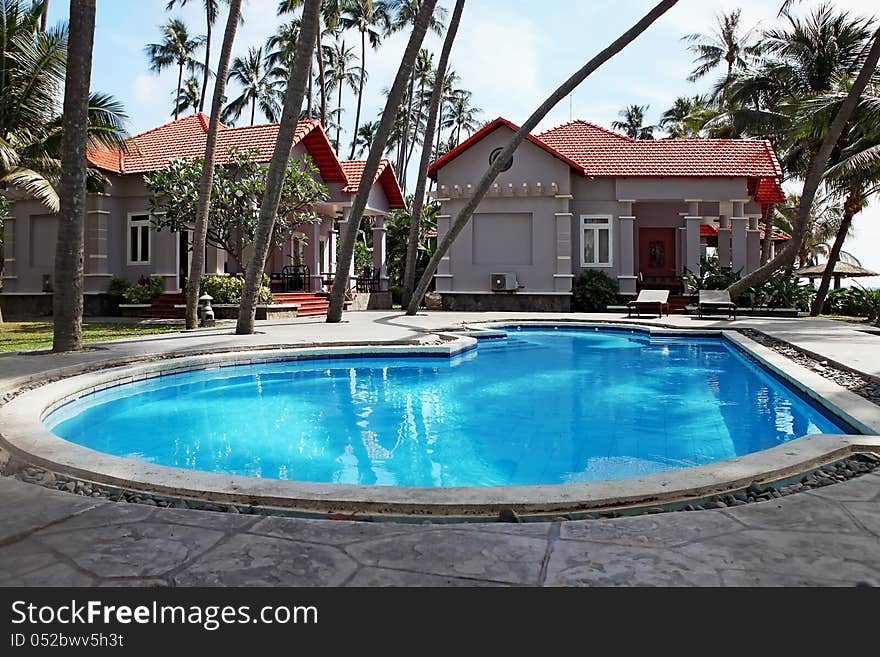 Beautiful swimming pool at luxury tropical  resort. Beautiful swimming pool at luxury tropical  resort