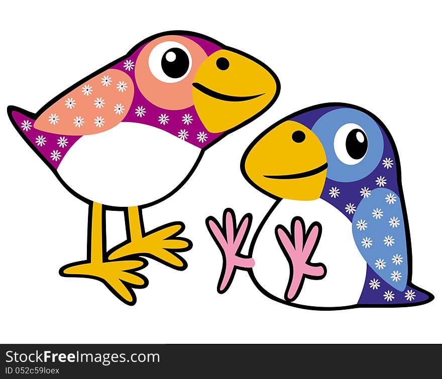 Two childish birds