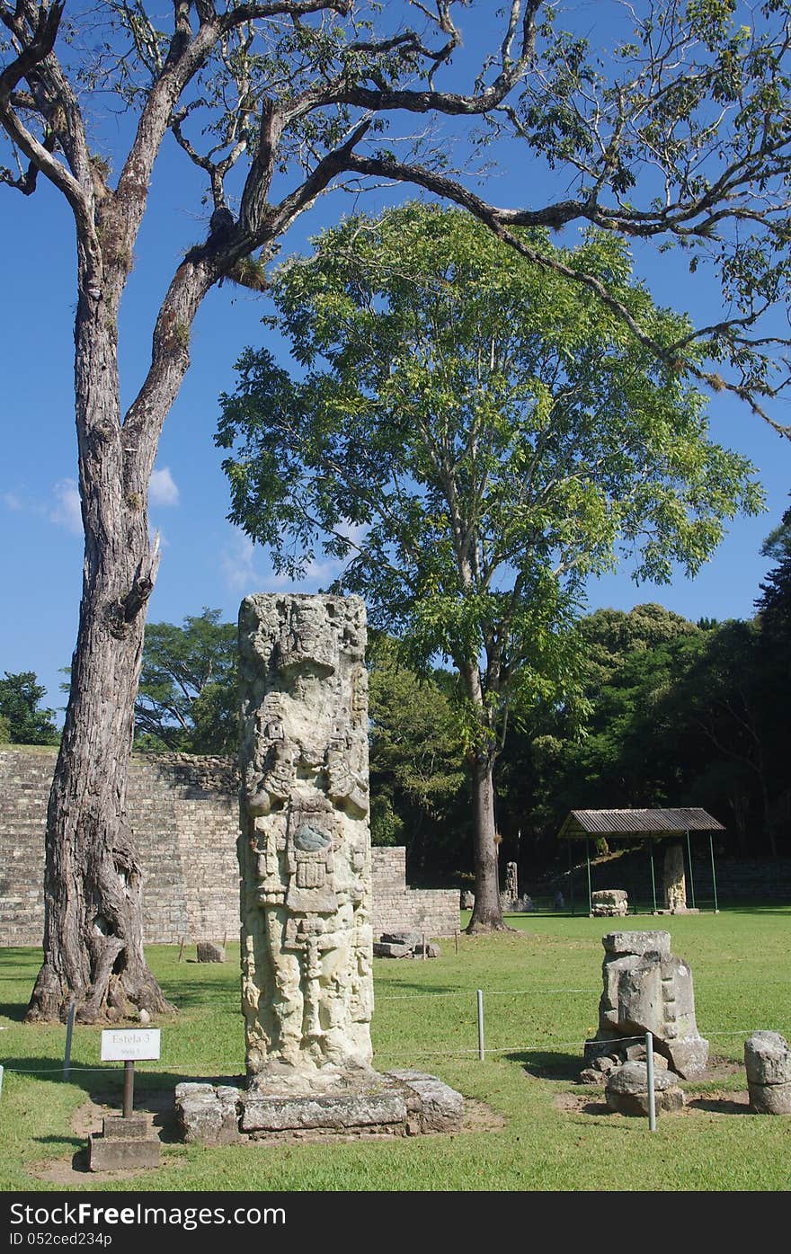 Maya archeological side in Copan Honduras, Central America. Maya archeological side in Copan Honduras, Central America