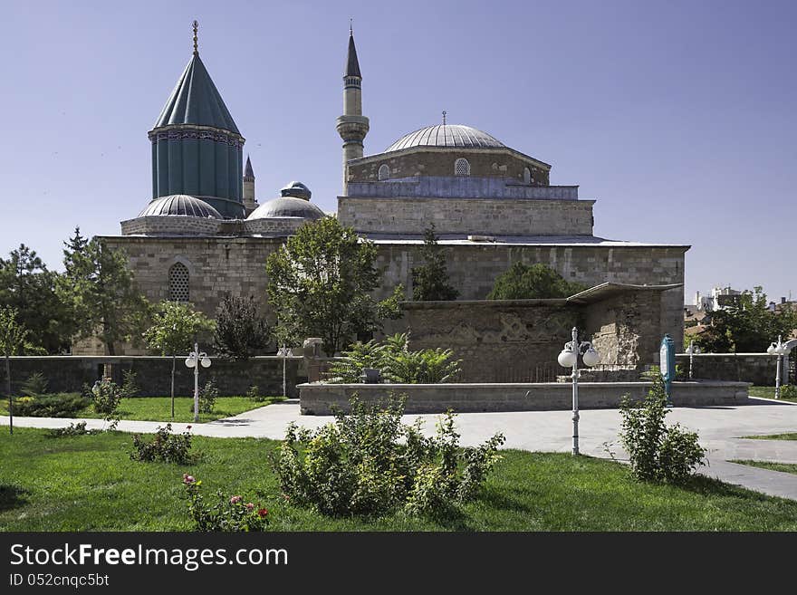 Mevlana museum in the city of Konya in Turkey. Mevlana museum in the city of Konya in Turkey