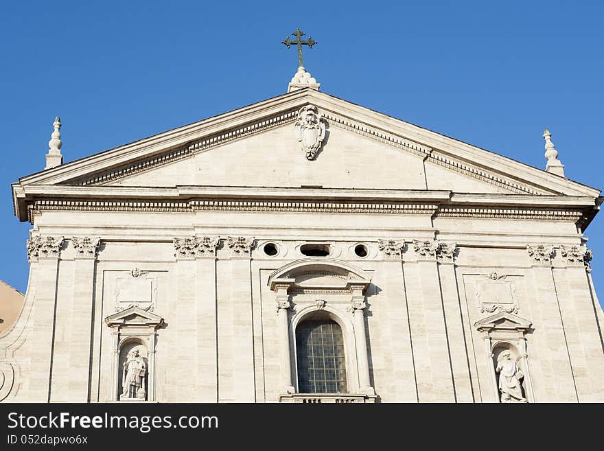 Church in Rome in blue sky