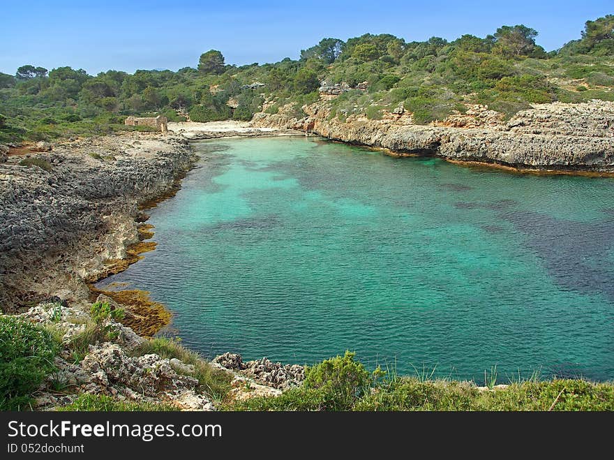 Cala Brafi virgin beach in the south of the island of Majorca (Spain). Cala Brafi virgin beach in the south of the island of Majorca (Spain)