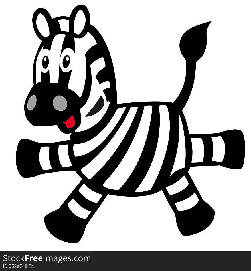 Cartoon zebra for babies and little kids,picture isolated on white background. Cartoon zebra for babies and little kids,picture isolated on white background