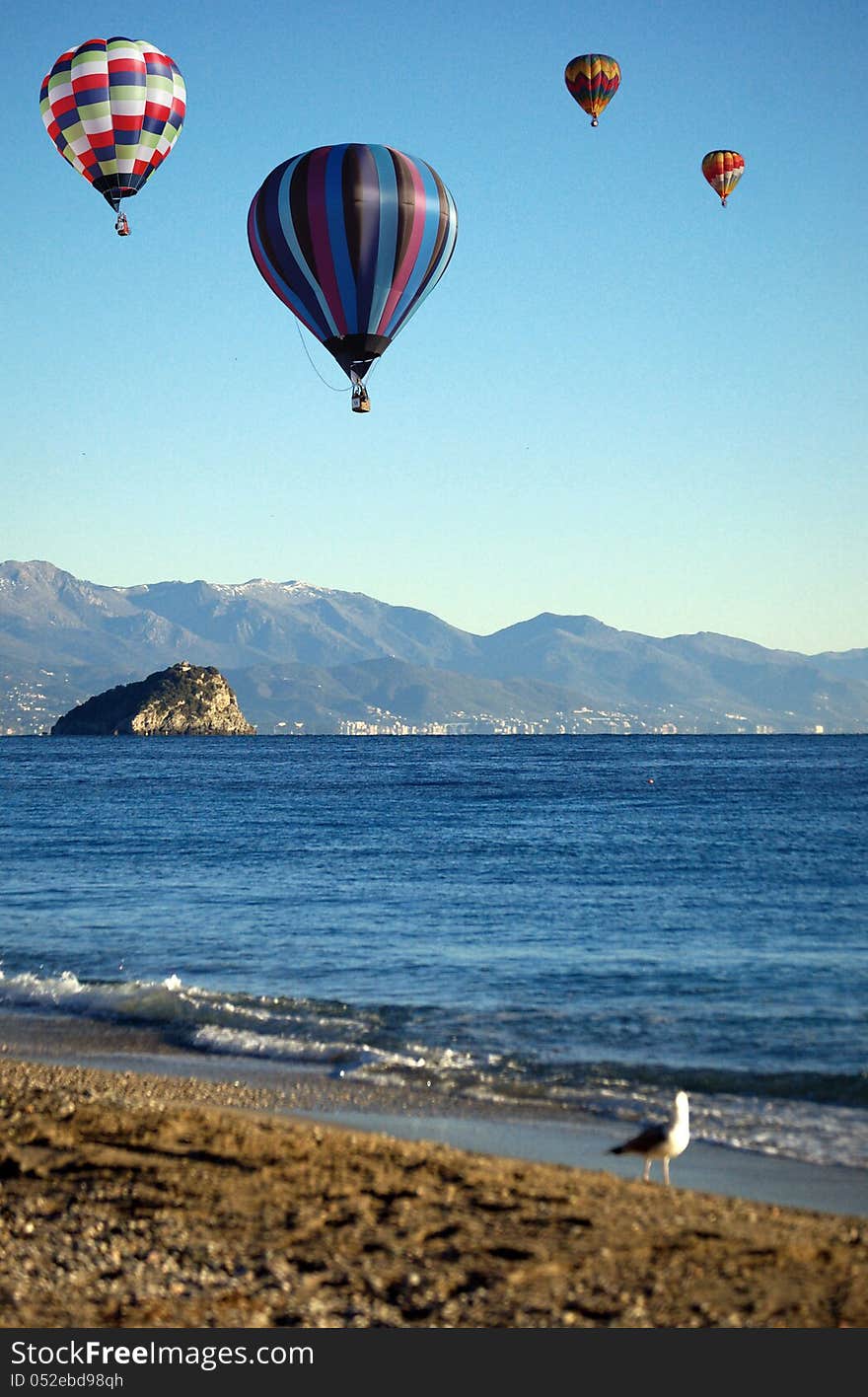 Hot-air Balloons over the sea