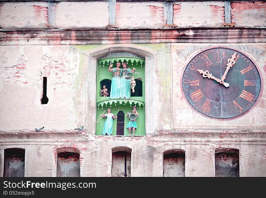 Old clock in Sighisoara tower