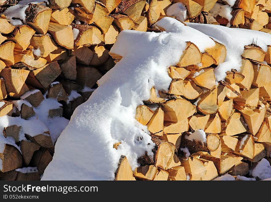 A lot of firewood for the winter