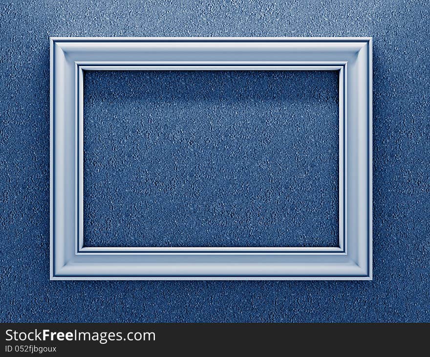 White Photo Frame on Dark Blue Background. White Photo Frame on Dark Blue Background.