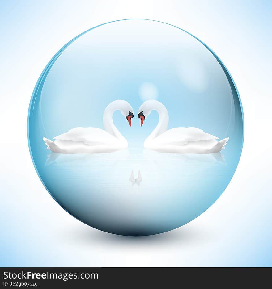 Swans in sphere