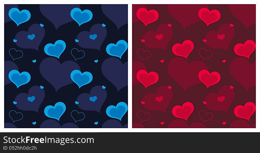 Valentine hearts seamless pattern