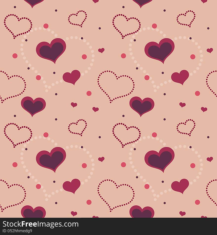 Valentine hearts seamless pattern