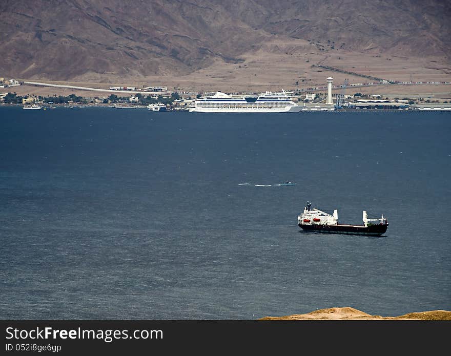 Aerial view on the gulf of Aqaba. Aerial view on the gulf of Aqaba