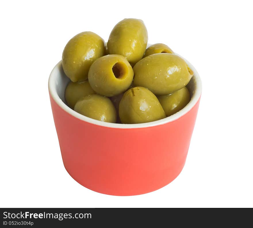 Olives In Red Bowl