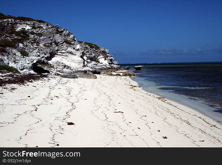 A caribbean wild beach at grand turk island