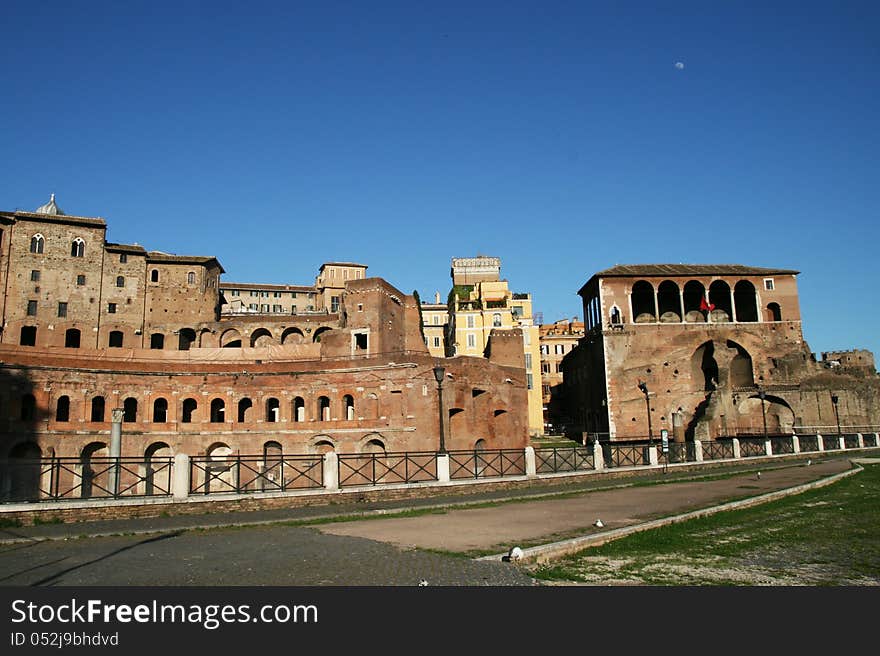 The ancient trajan forum at rome. The ancient trajan forum at rome