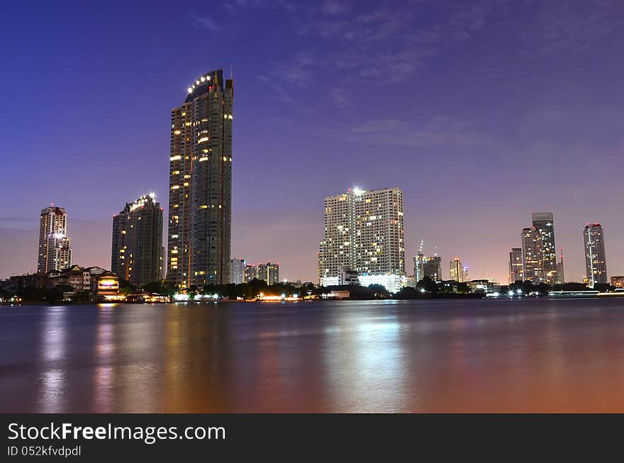 Cityscape of Thailand business district with clear blue skyline. Cityscape of Thailand business district with clear blue skyline