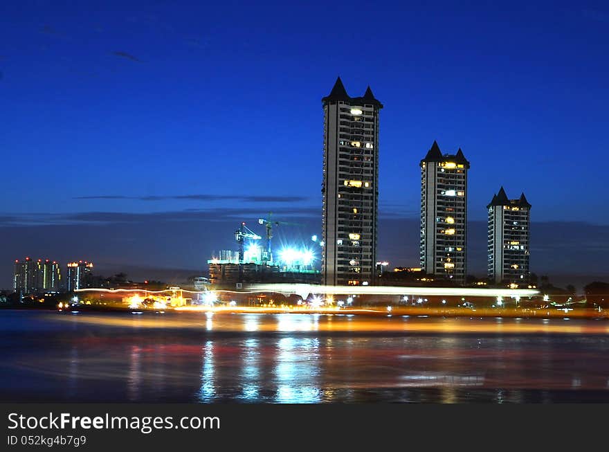 Cityscape of Thailand business district with clear blue skyline. Cityscape of Thailand business district with clear blue skyline