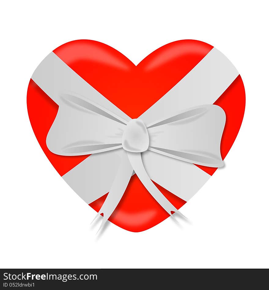 Heart Ribbon Bow St Valentines Day