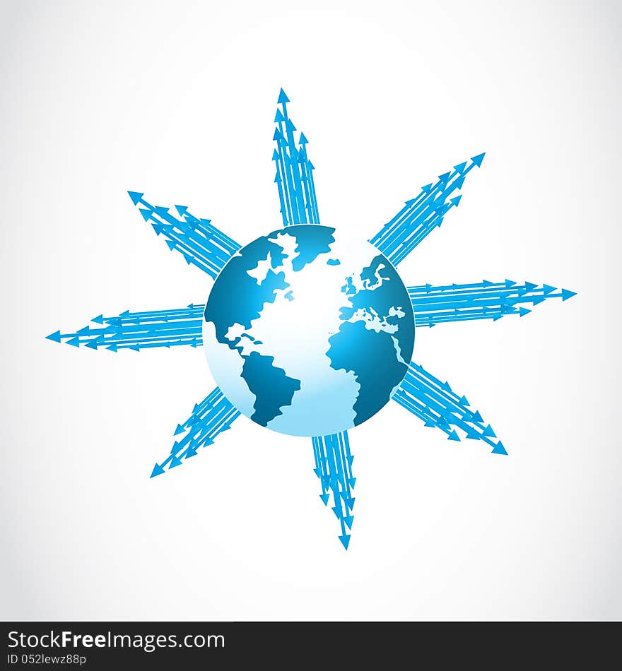 Abstract global business direction arrows