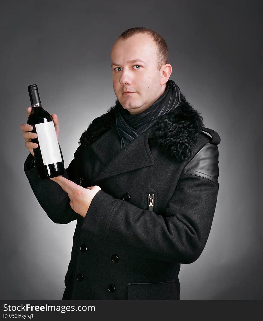 Man With Bottle Of Wine