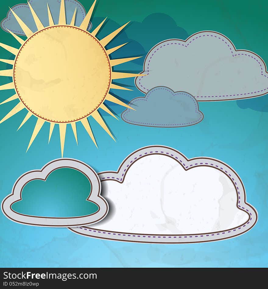 Sun and clouds.Vector illustration. Eps 10.