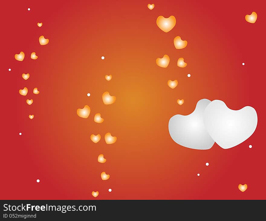 Love Concept, Bubble Heart Template and Bokeh Lights on Red Color Background with Copy Space for Text Decorated. Love Concept, Bubble Heart Template and Bokeh Lights on Red Color Background with Copy Space for Text Decorated