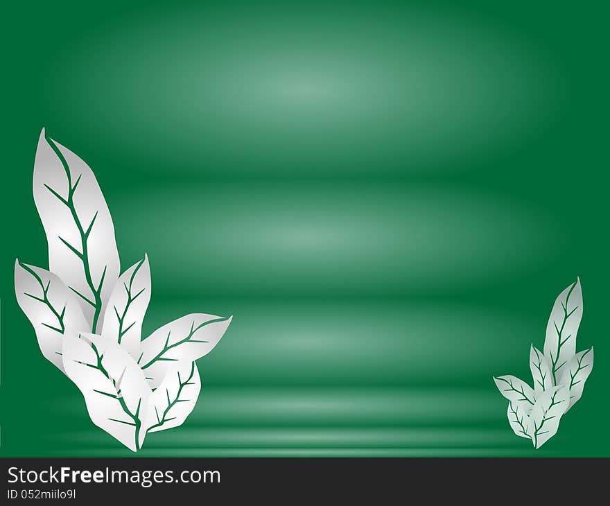 Illustration Of Leaves Of Green Background Template