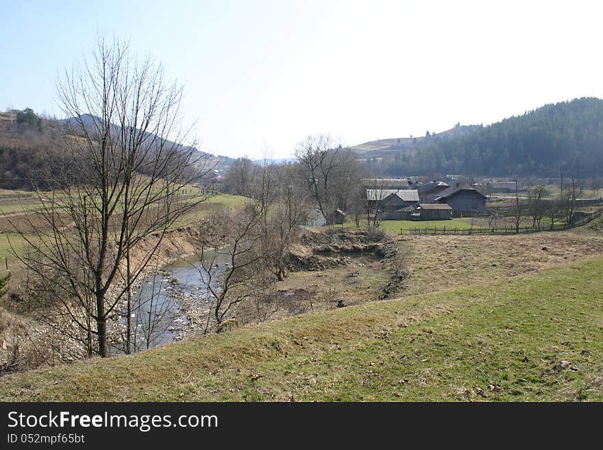 Scene of rural village in western Ukraine near the city of Lviv. Scene of rural village in western Ukraine near the city of Lviv