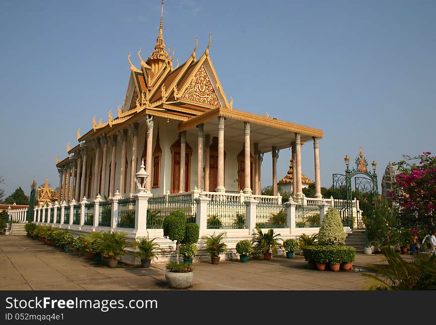 Building which makes up part of the royal palace complex in Phnom Penh, Cambodia. Building which makes up part of the royal palace complex in Phnom Penh, Cambodia.