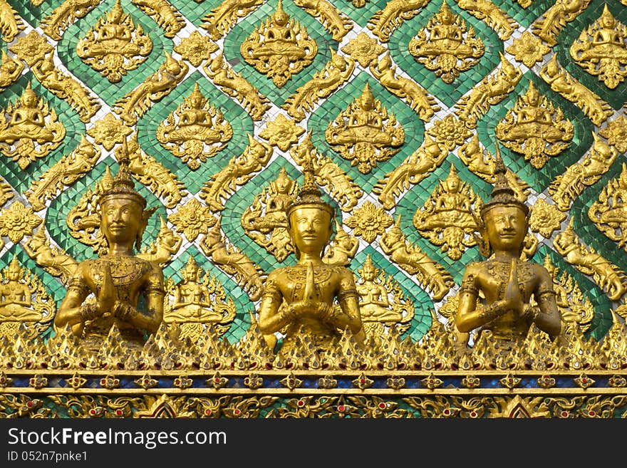 Triple of Thai angel sculpture art