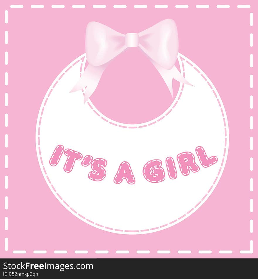 Baby shower invitation card. It's a a girl