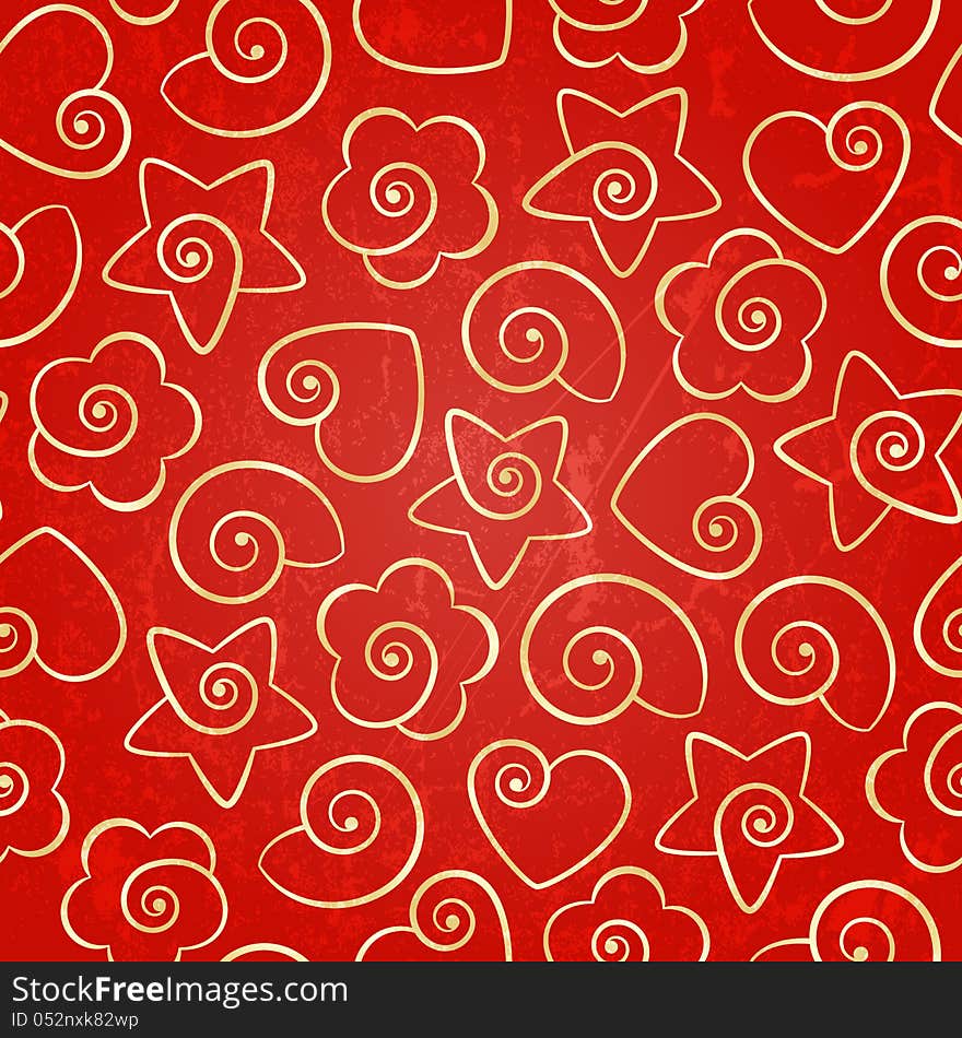 Red seamless background for Valentine's Day. EPS 10 vector illustration.