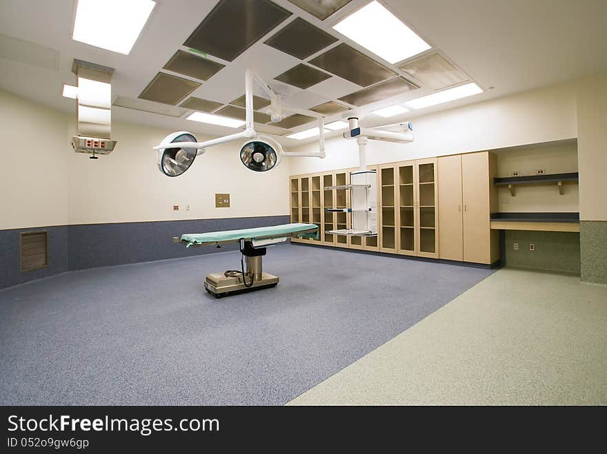 Clean operating room prepared for future operations