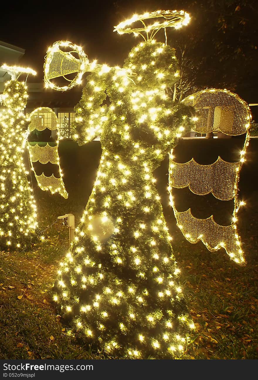 Trumpet angles outdoor christmas decorations