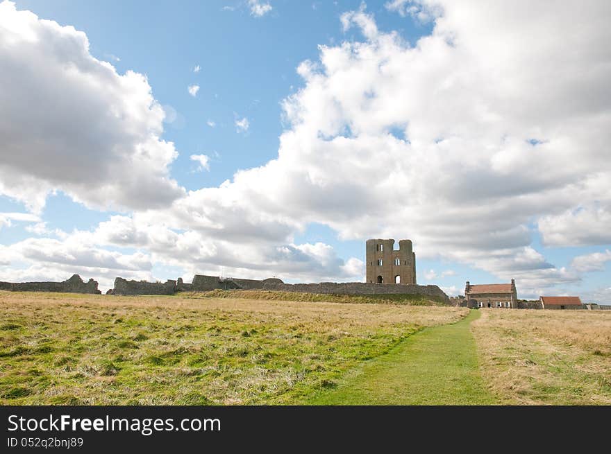 Scarborough castle and clouds