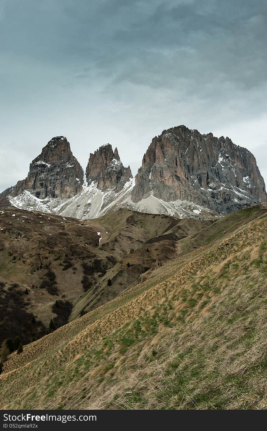 The view from the saddle Passo Sella, Italy