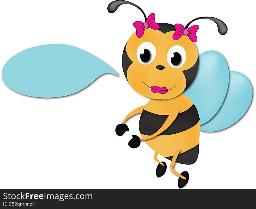 Cute bee holding a blank sign. Cute bee holding a blank sign