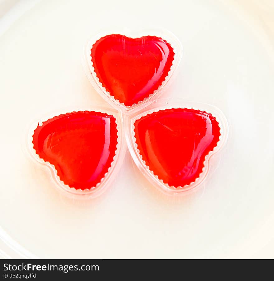 Heart-shaped jelly as Thai style