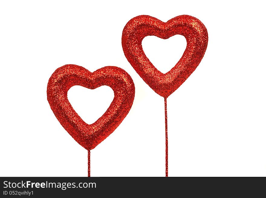 Valentine day hearts on white background