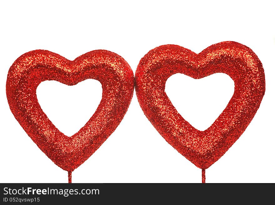 Valentine day hearts on white background