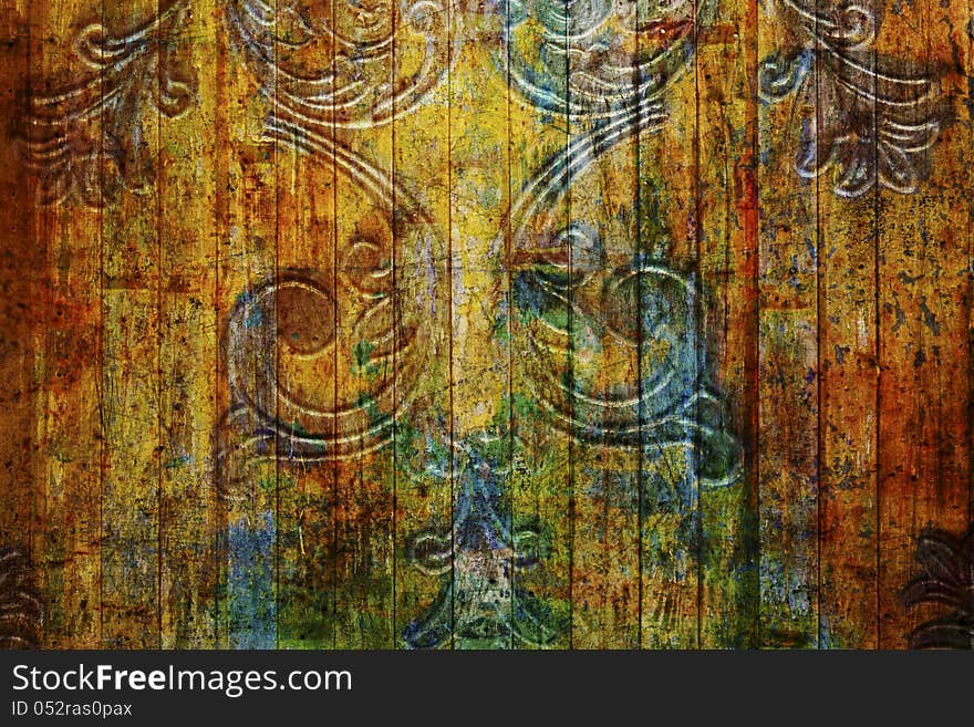 Abstract Engraved Wood Background Image