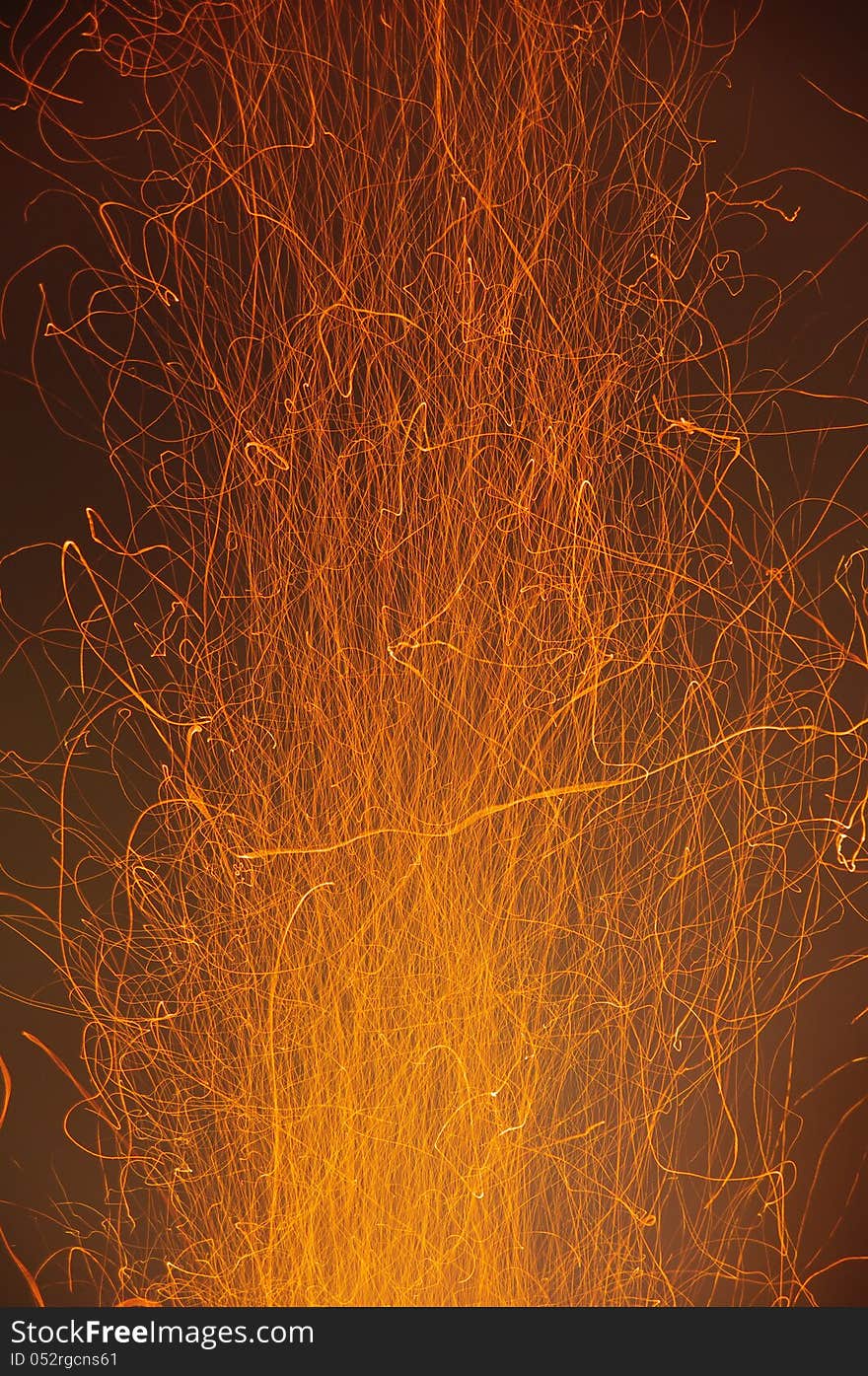 The sparks on a stormy fire