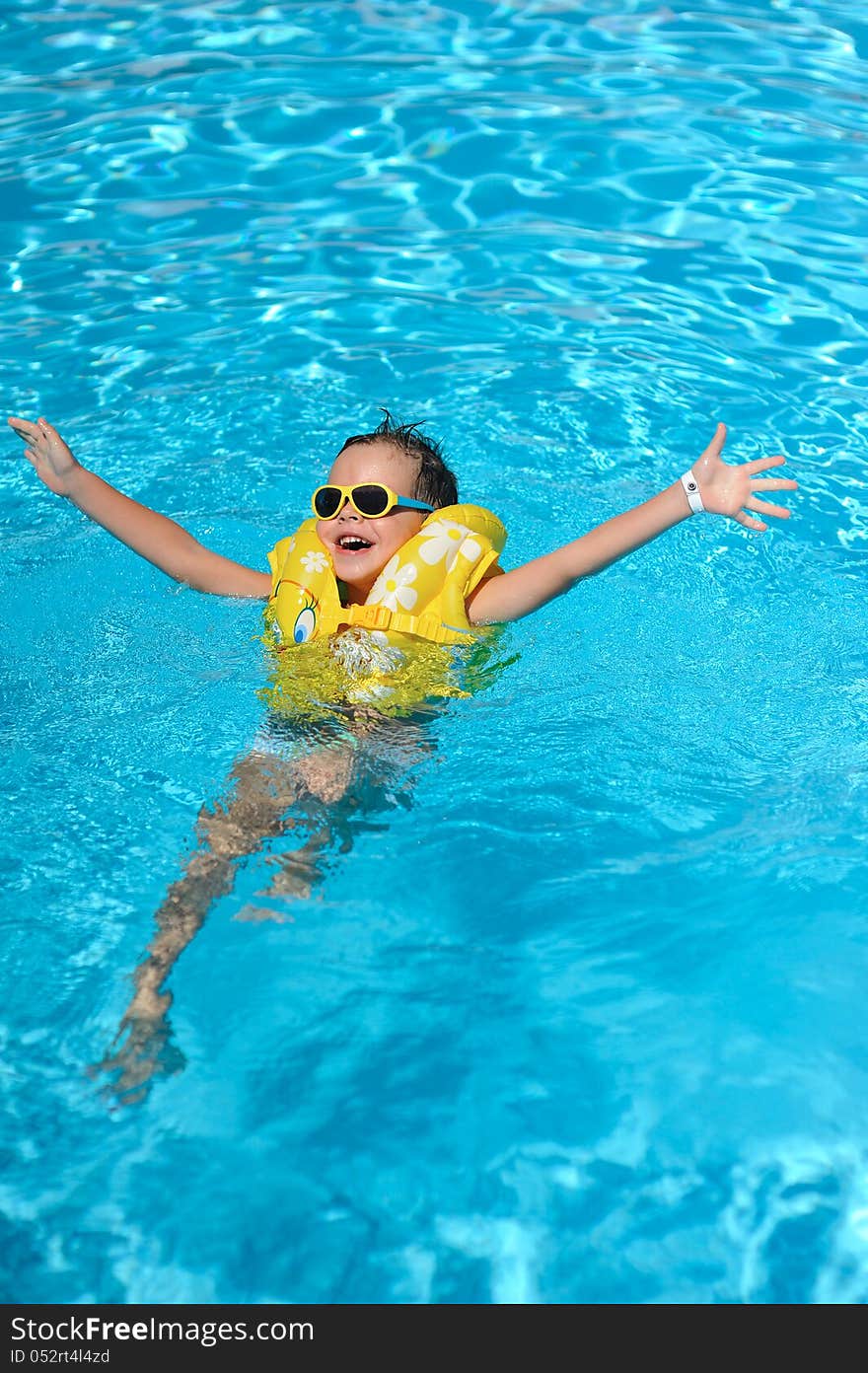 The Boy Bathes In Pool