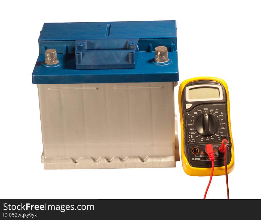 Car Accumulator And Multimeter