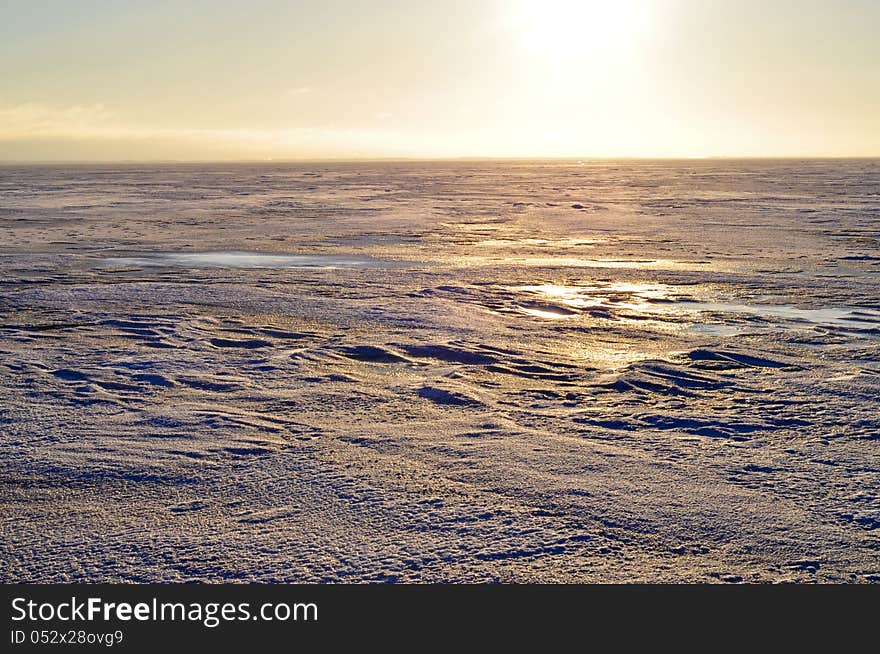 The Ice On The Lake Pskovskoe.