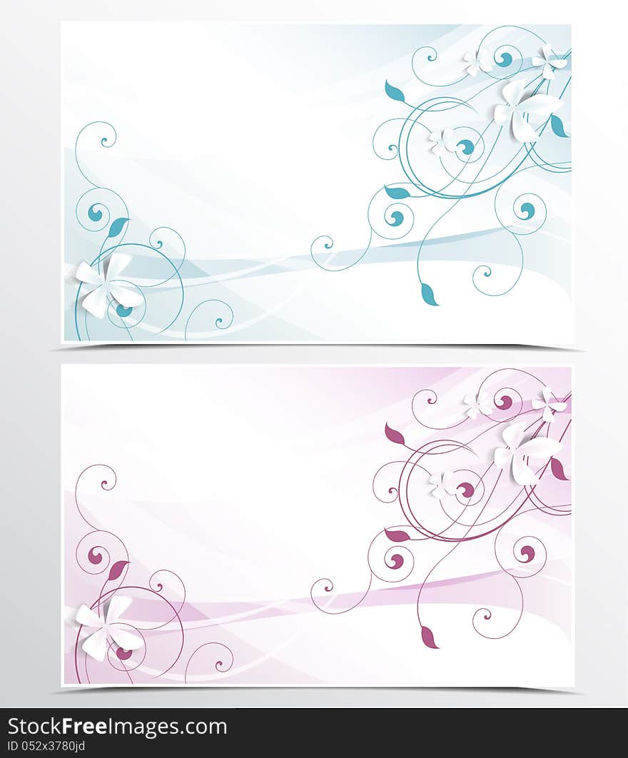 Two background with floral design. Two background with floral design